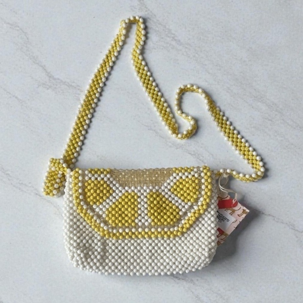 Bouffants & Broken Hearts Beaded Lemon Purse NEW!